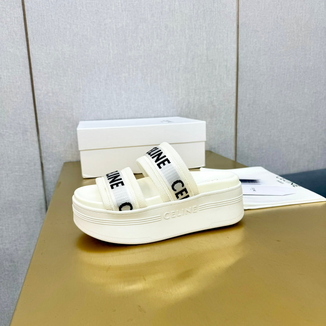 WHITE BLOCK SLIDE MESH NYLON AND TEXT WITH JACQUARD - 35