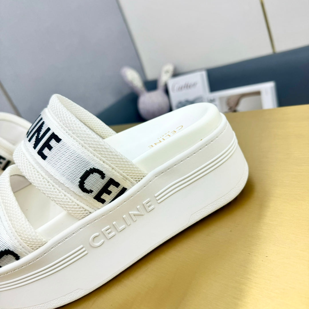 WHITE BLOCK SLIDE MESH NYLON AND TEXT WITH JACQUARD - 35