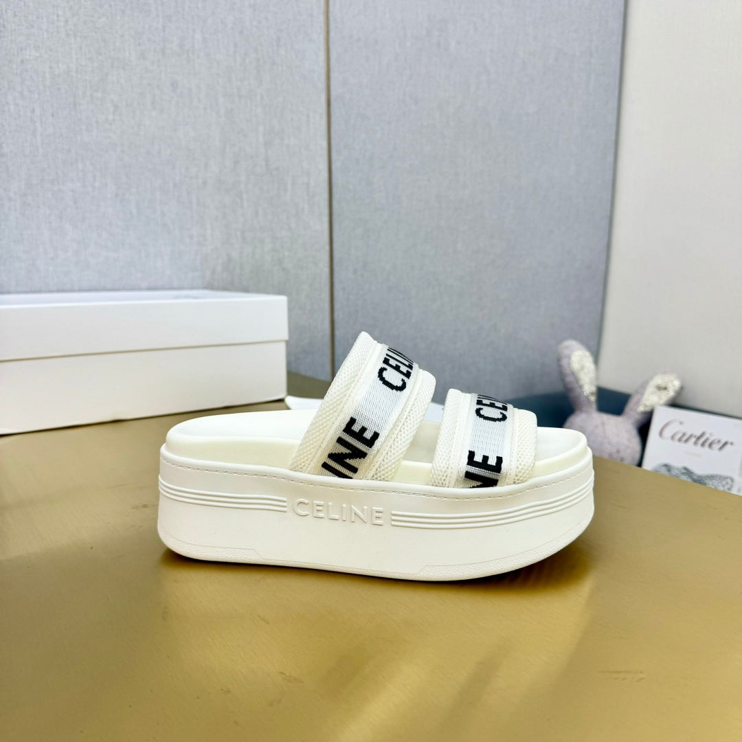 WHITE BLOCK SLIDE MESH NYLON AND TEXT WITH JACQUARD - 35
