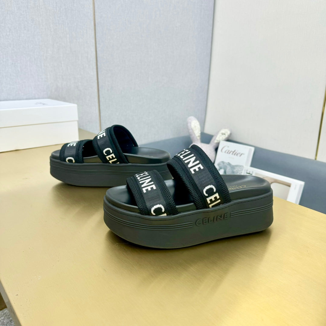 BLACK BLOCK SLIDE MESH NYLON AND TEXT WITH JACQUARD - 35