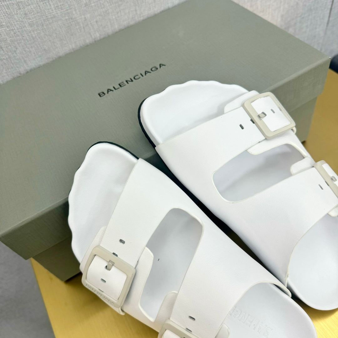 BIRKENSTOCK SLIPPERS IN WHITE CALFSKIN - 35