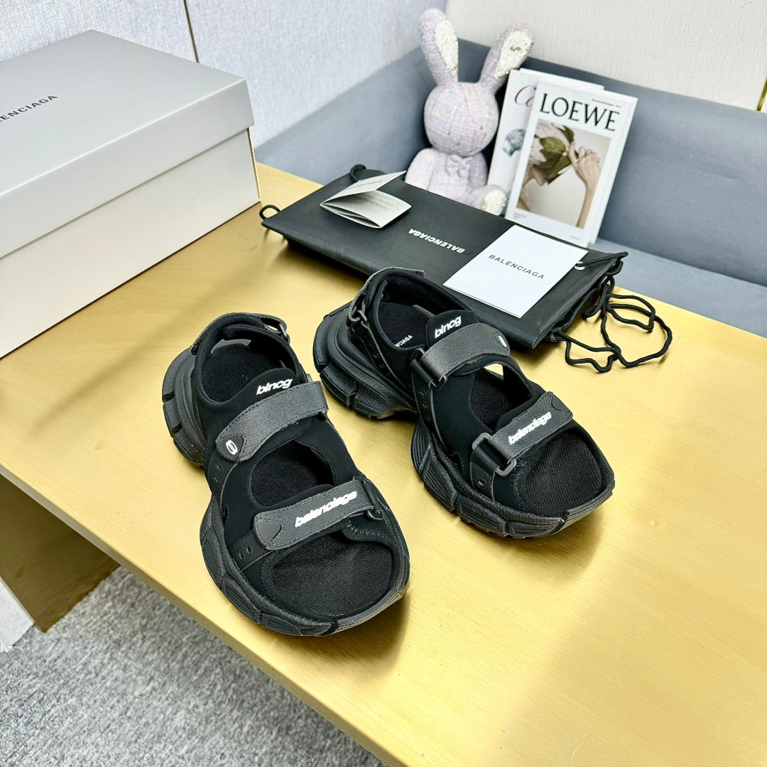 3XL SPORTY SANDALS IN BLACK POLYURETHANE, POLYESTER AND TPU - 35
