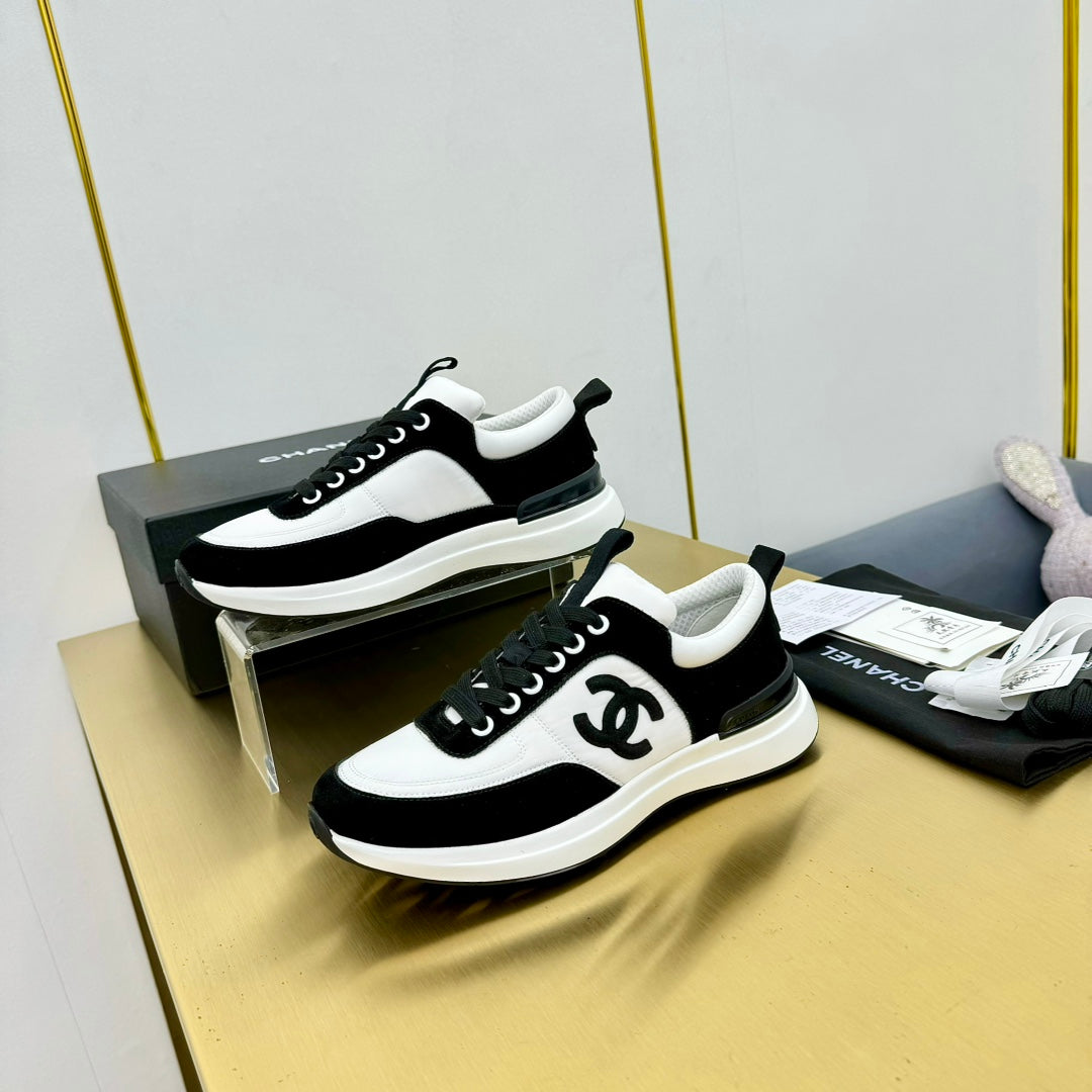 CLASSIC TRAINER IN BLACK MIX WHITE MERCERIZED VELVET - 35