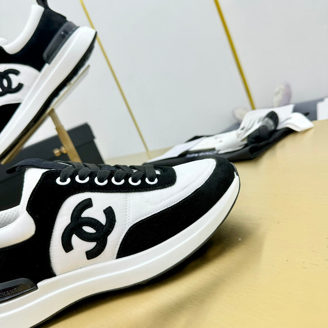 CLASSIC TRAINER IN BLACK MIX WHITE MERCERIZED VELVET - 35