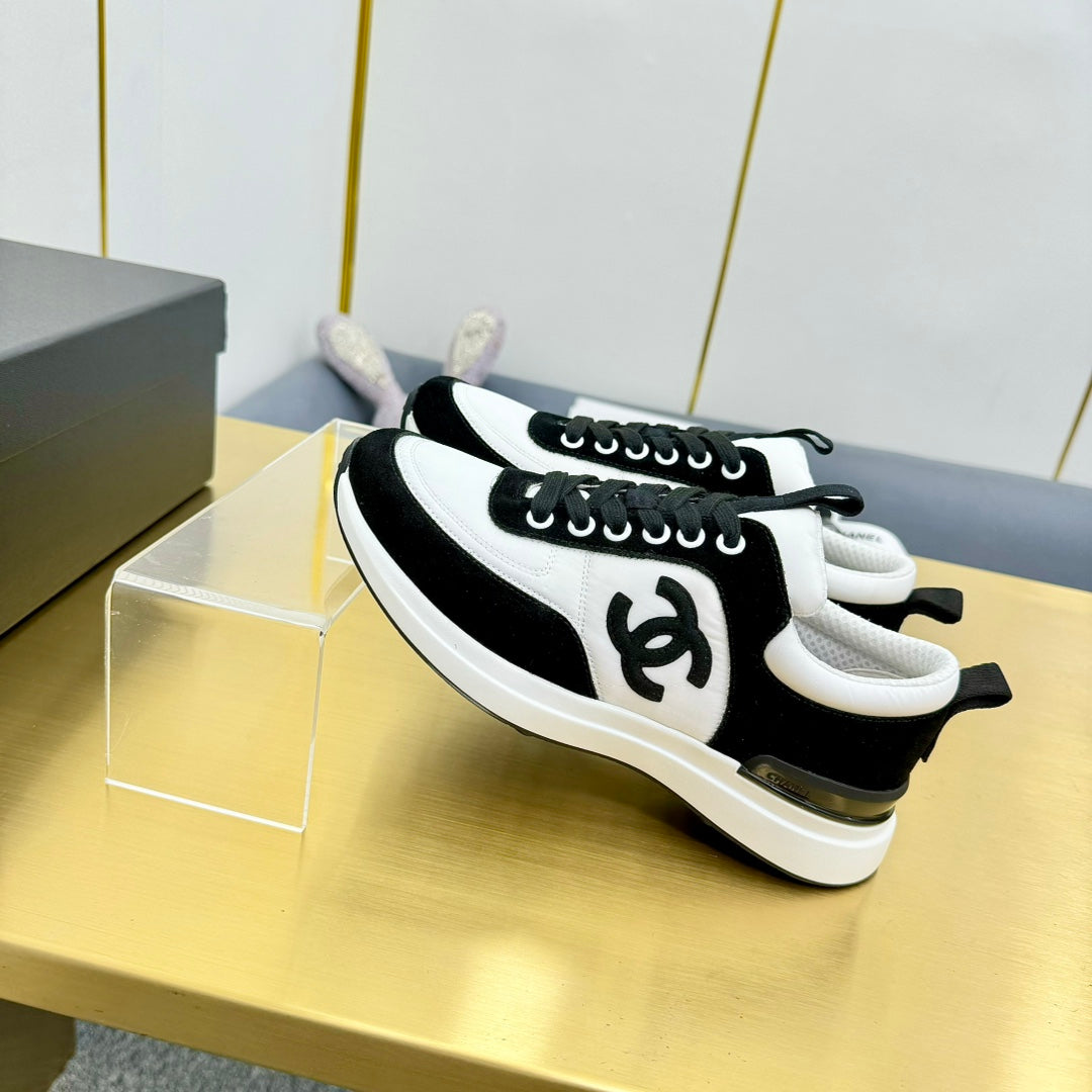 CLASSIC TRAINER IN BLACK MIX WHITE MERCERIZED VELVET - 35