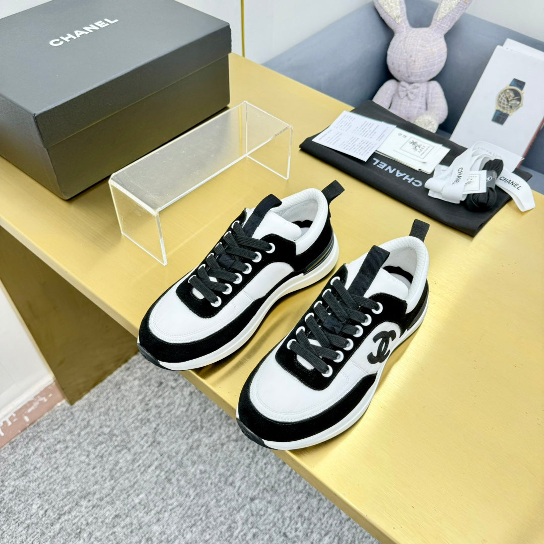CLASSIC TRAINER IN BLACK MIX WHITE MERCERIZED VELVET - 35