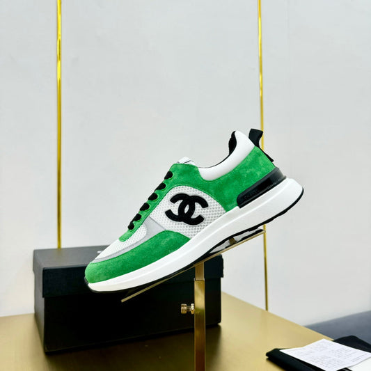 CLASSIC TRAINER IN GREEN MIX WHITE MERCERIZED VELVET - 35