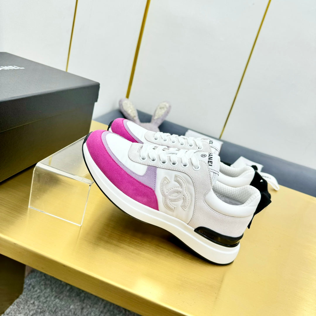 CLASSIC TRAINER IN GREY MIX BRIGHT PINK MERCERIZED VELVET - 35