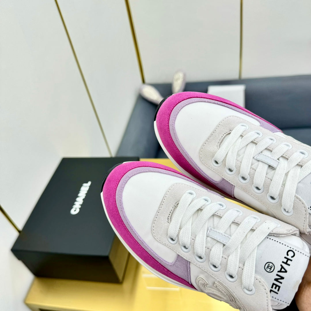 CLASSIC TRAINER IN GREY MIX BRIGHT PINK MERCERIZED VELVET - 35