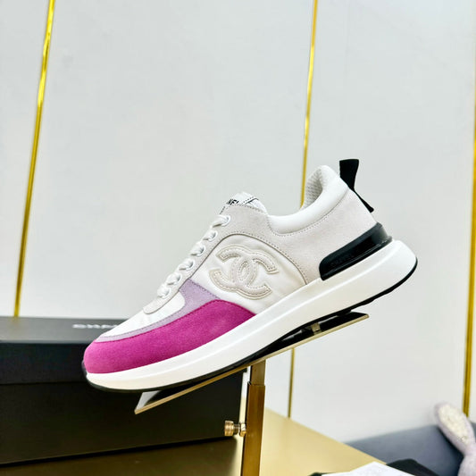 CLASSIC TRAINER IN GREY MIX BRIGHT PINK MERCERIZED VELVET - 35