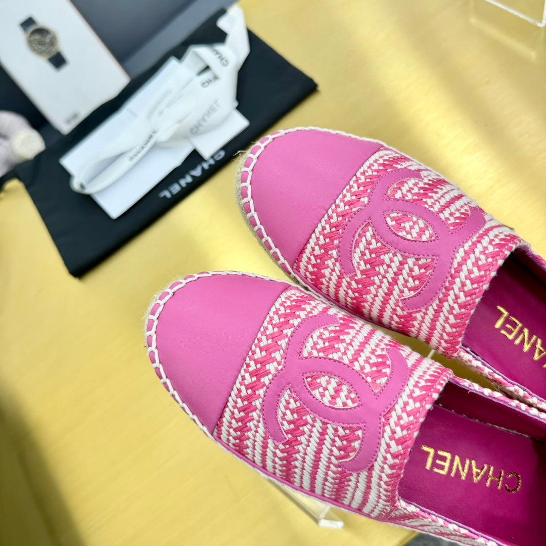 CC ESPADRILLES PLATFORM 25S IN PINK TWEED MIX CALFSKIN - 34