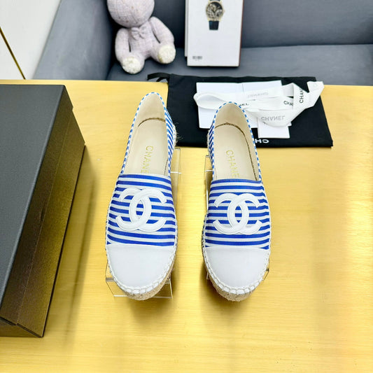CC SLIP-ON 25S IN BLUE AND WHITE FABRIC WITH STRIPED PATTERN - 34