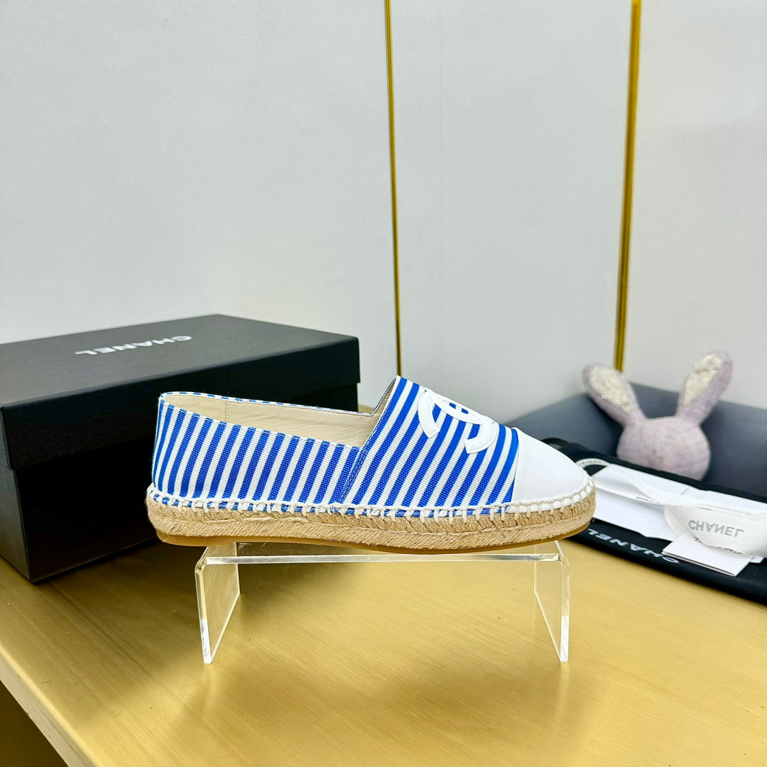 CC SLIP-ON 25S IN BLUE AND WHITE FABRIC WITH STRIPED PATTERN - 34