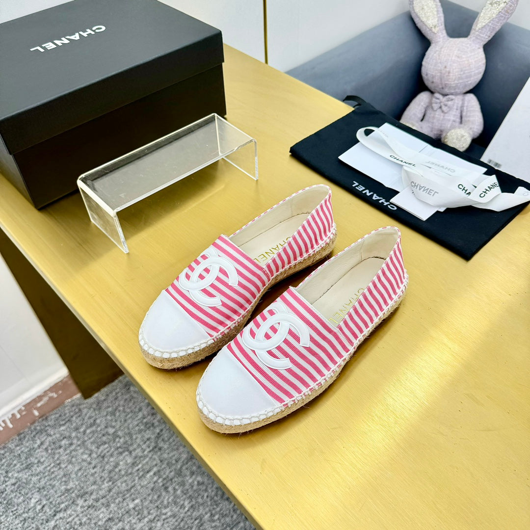 CC SLIP-ON 25S IN PINK AND WHITE FABRIC WITH STRIPED PATTERN - 34