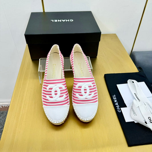 CC SLIP-ON 25S IN PINK AND WHITE FABRIC WITH STRIPED PATTERN - 34