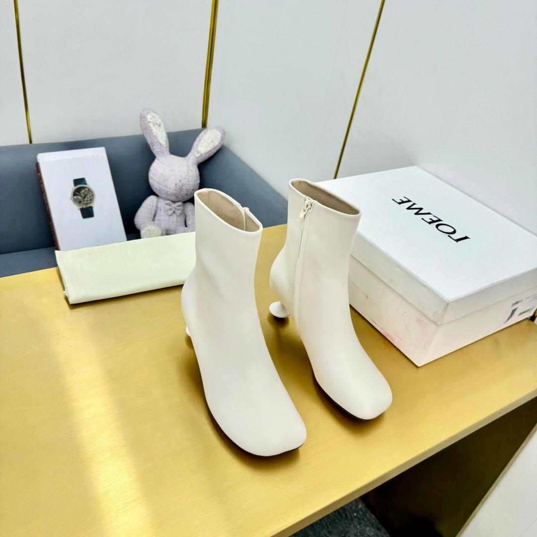 LW TOY ANKLE BOOTIE WHITE NAPPA LAMBSKIN - 35 / 5.5 CM