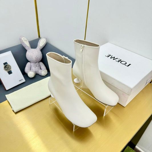 LW TOY ANKLE BOOTIE WHITE NAPPA LAMBSKIN - 35 / 5.5 CM