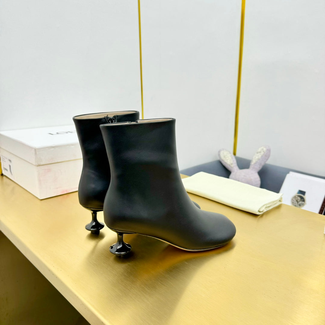 LW TOY ANKLE BOOTIE BLACK NAPPA LAMBSKIN - 35 / 5.5 CM