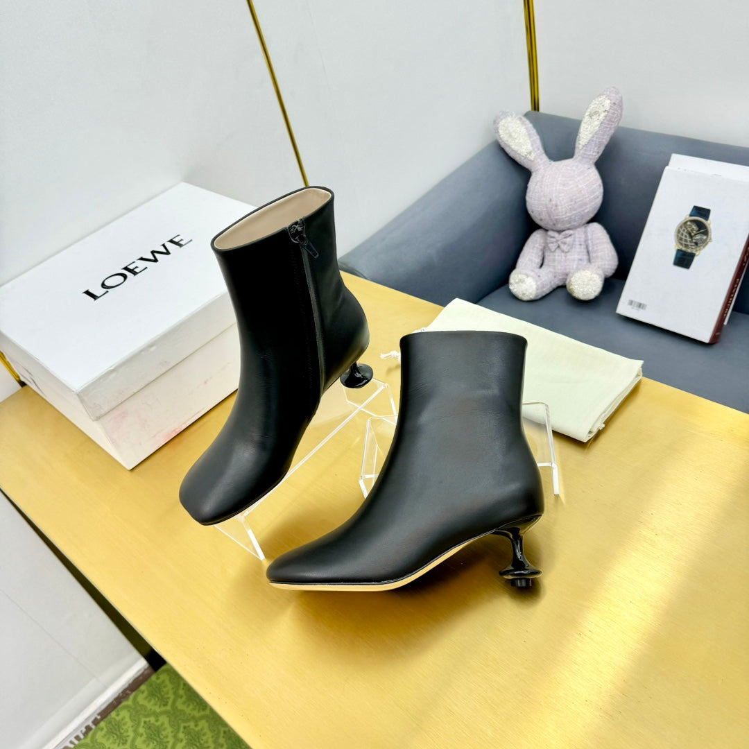 LW TOY ANKLE BOOTIE BLACK NAPPA LAMBSKIN - 35 / 5.5 CM