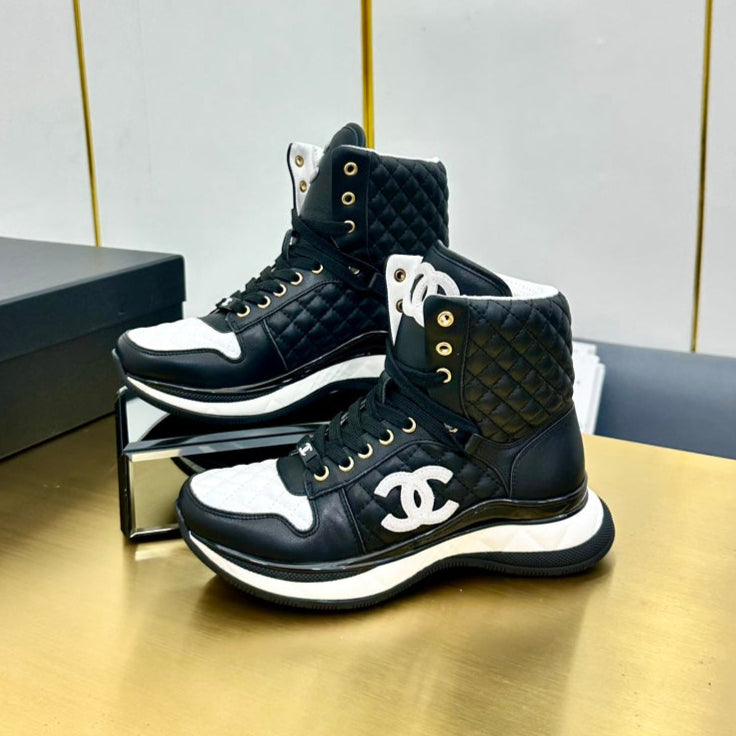 ATHLETIC SHOES IN BLACK CALFSKIN - 35
