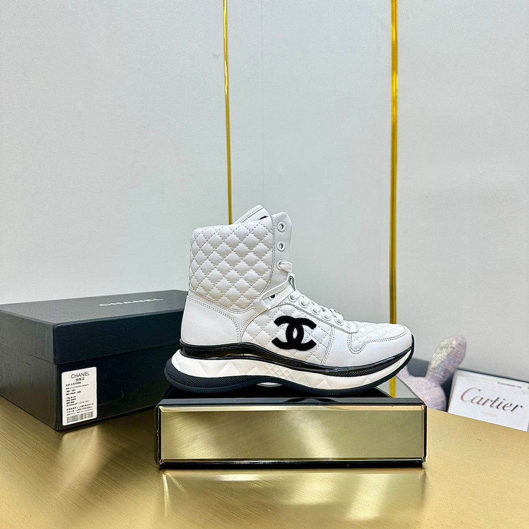 ATHLETIC SHOES IN WHITE CALFSKIN - 35