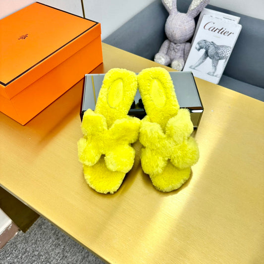 0RAN SHEARLING SANDALS SUNSHINE YELLOW - 35