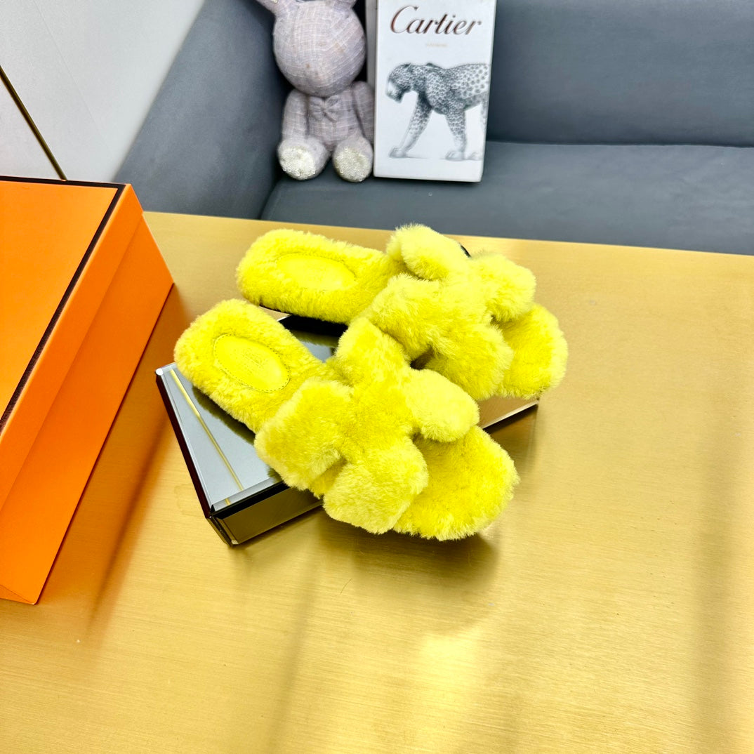 0RAN SHEARLING SANDALS SUNSHINE YELLOW - 35