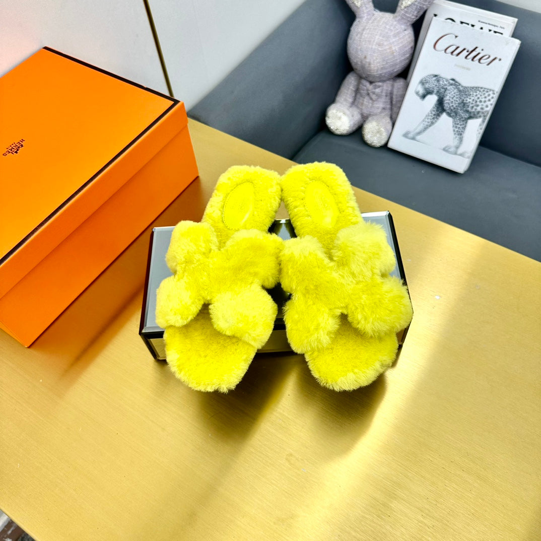 0RAN SHEARLING SANDALS SUNSHINE YELLOW - 35
