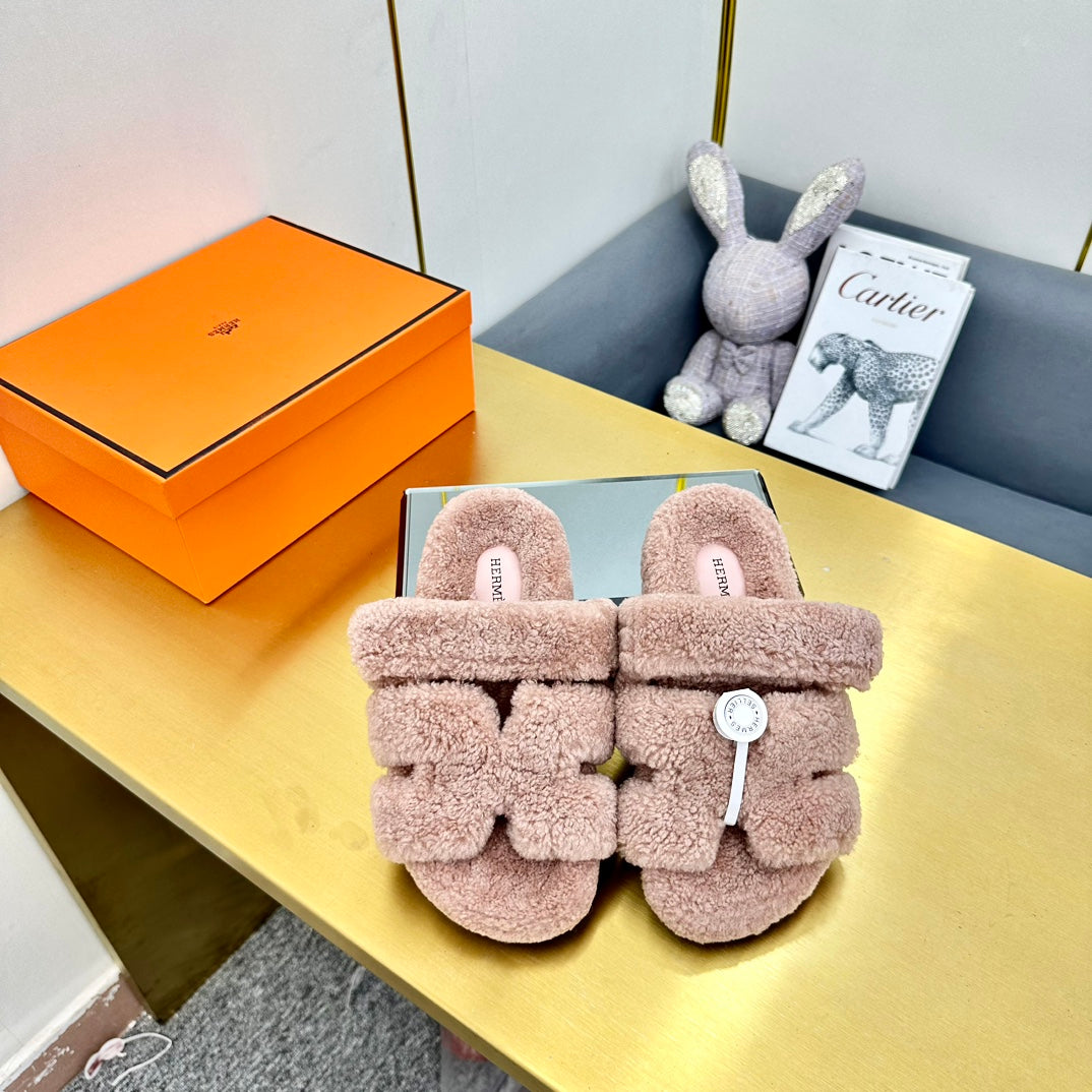 CHYPRE SANDAL LIGHT BROWN SHEARLING - 35