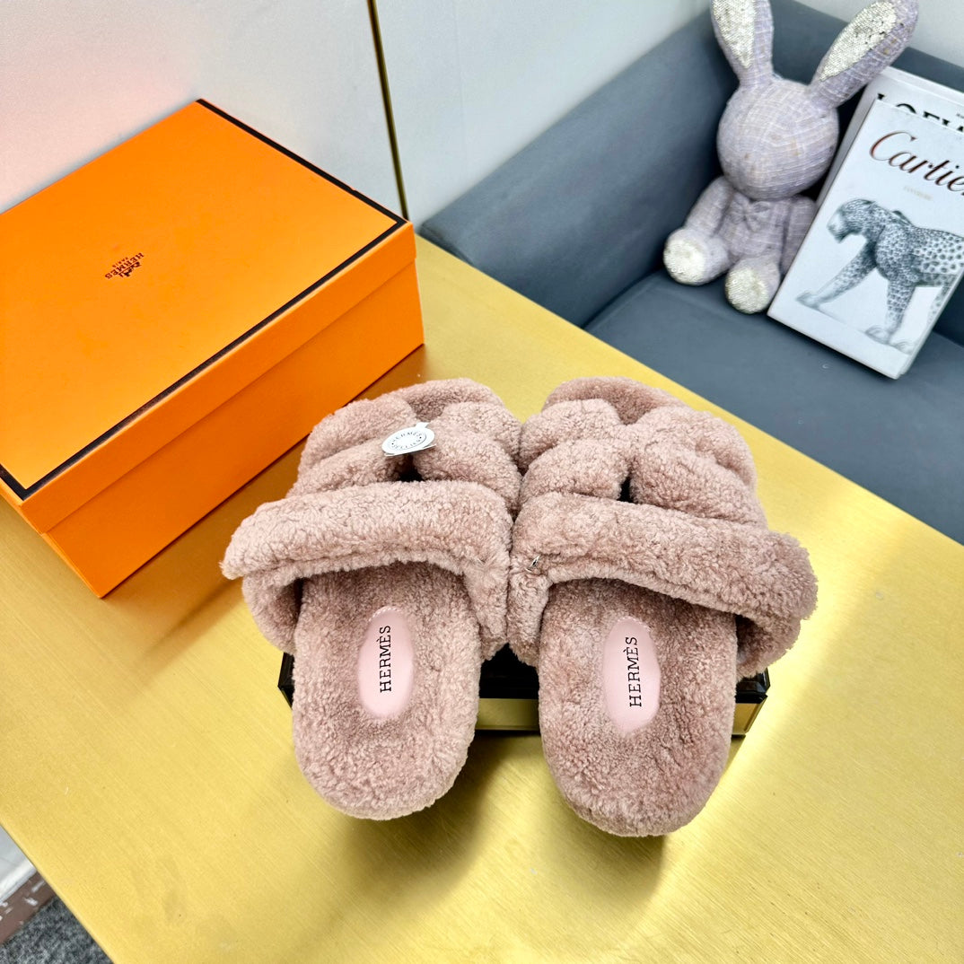 CHYPRE SANDAL LIGHT BROWN SHEARLING - 35