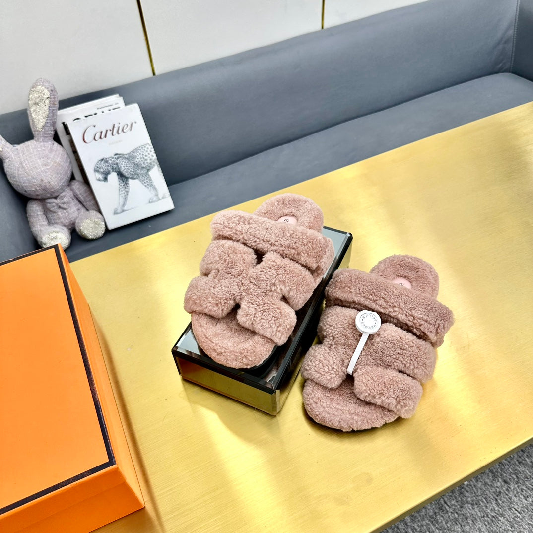 CHYPRE SANDAL LIGHT BROWN SHEARLING - 35