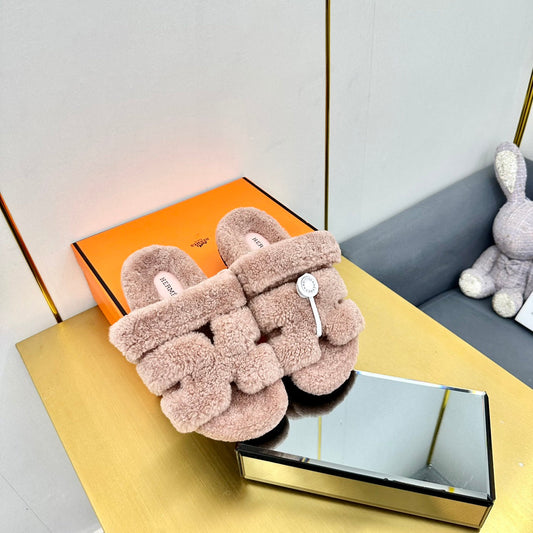 CHYPRE SANDAL LIGHT BROWN SHEARLING - 35