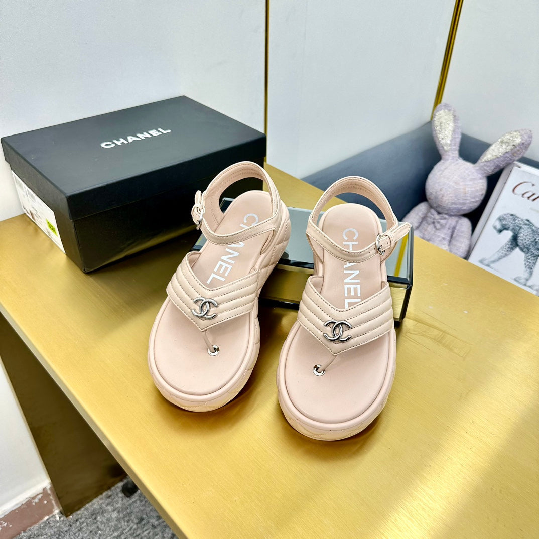 GROSGRAIN SANDAL IN NUDE BEIGE LAMBSKIN - 35