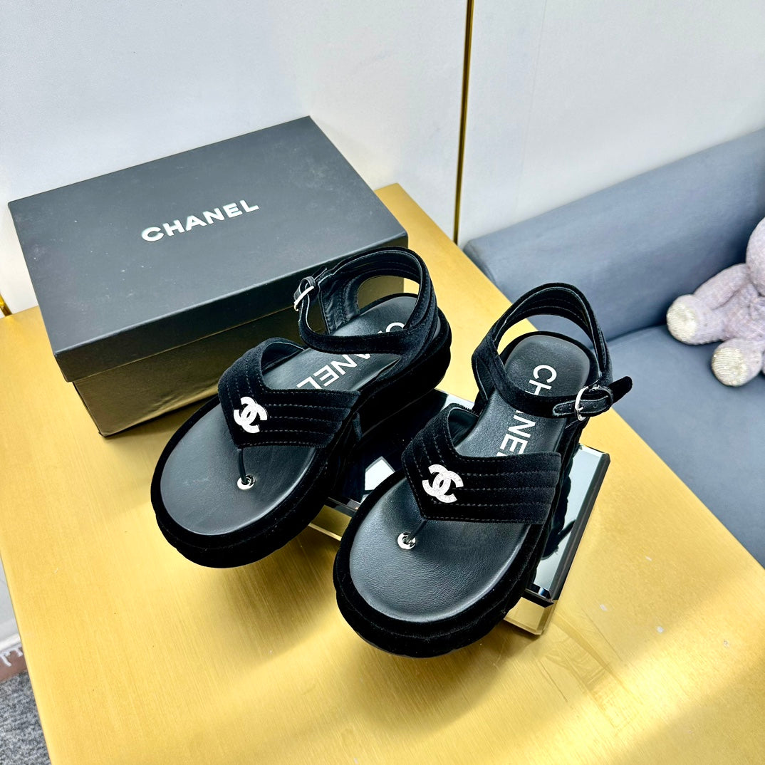 GROSGRAIN SANDAL IN BLACK VELVET - 35