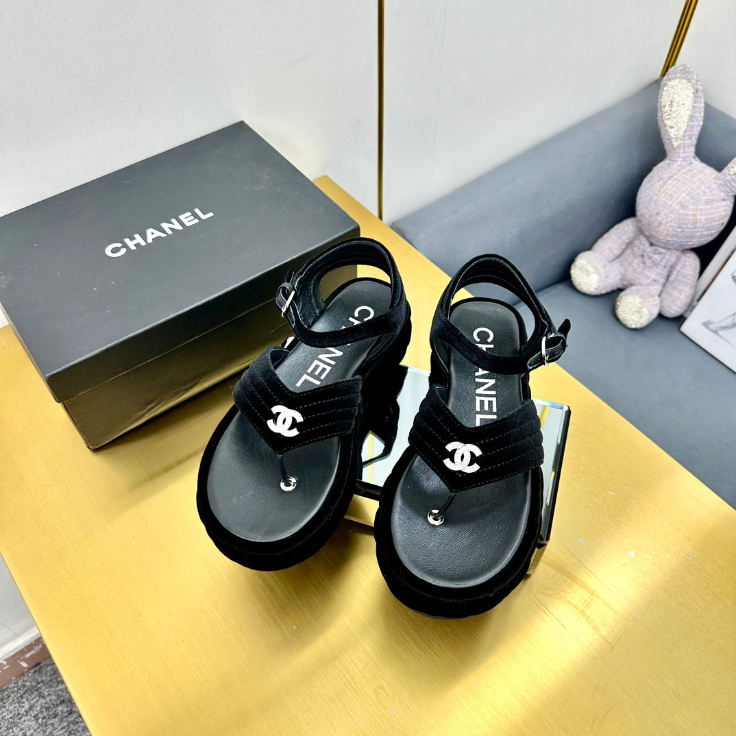 GROSGRAIN SANDAL IN BLACK VELVET - 35