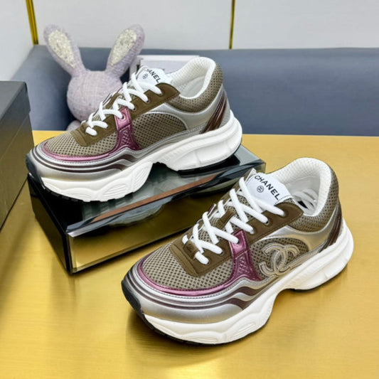 DAD SNEAKER IN COLORFUL CALFSKIN AND BREATHABLE MESH - 35