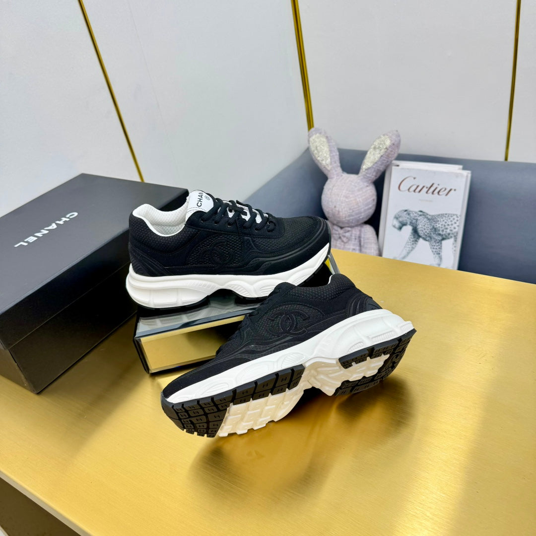DAD SNEAKER IN BLACK SUEDE AND BREATHABLE MESH - 35