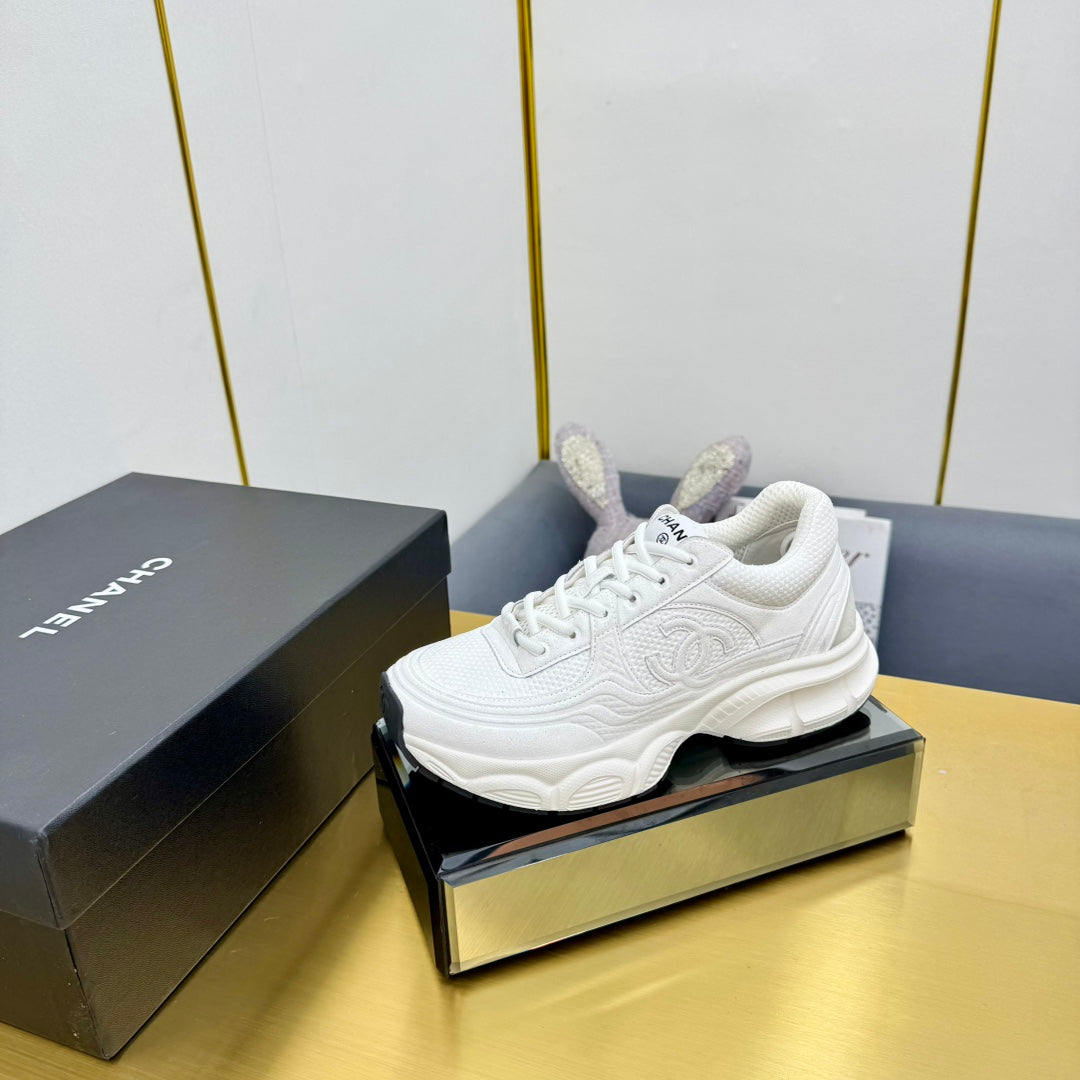 DAD SNEAKER IN WHITE SUEDE AND BREATHABLE MESH - 35