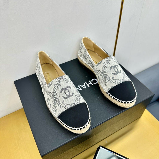 CC ESPADRILLES PLATFORM IN BLACK PATTERN FABRIC - 34