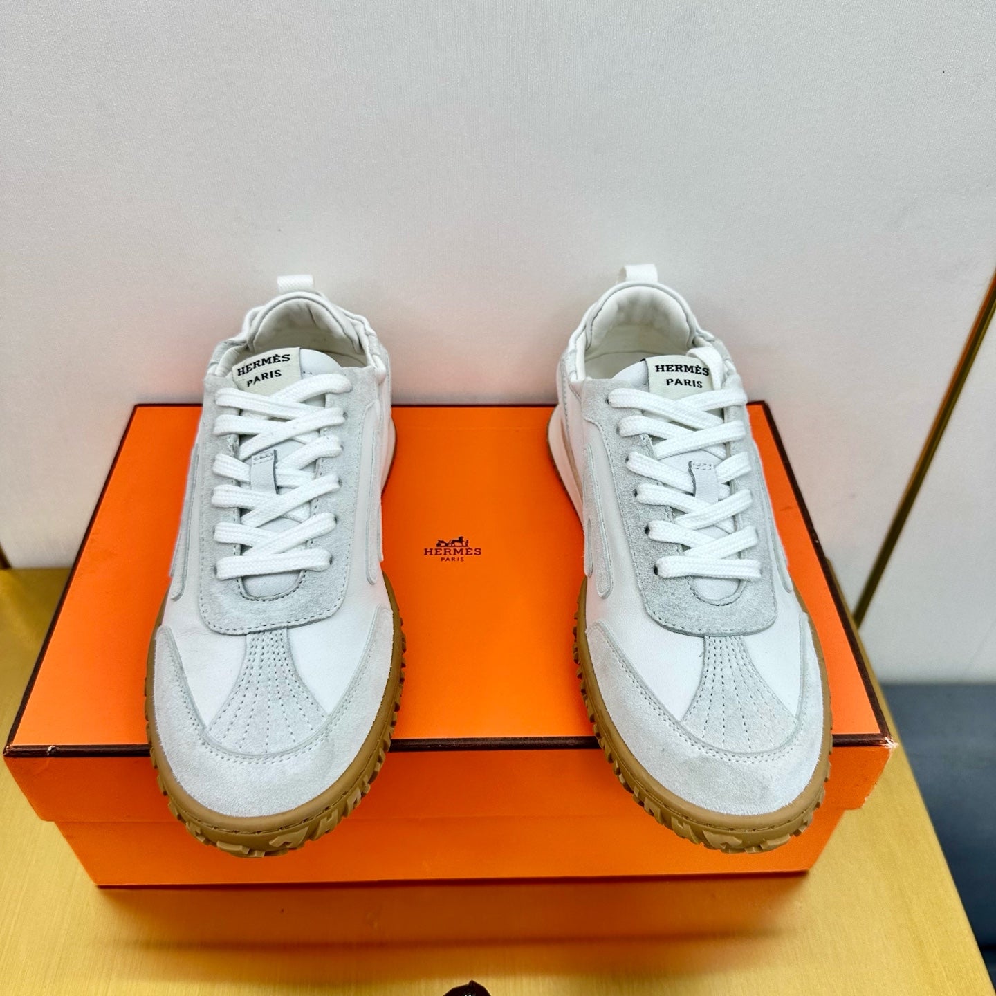 JET SNEAKER IN PALE GRAY SUEDE MIX WHITE CALFSKIN - 35