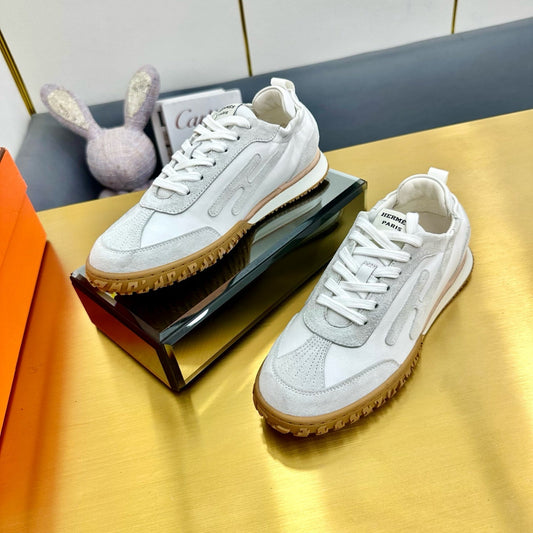 JET SNEAKER IN PALE GRAY SUEDE MIX WHITE CALFSKIN - 35
