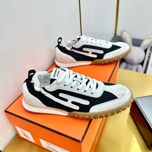 JET SNEAKER IN WHITE MIX BLACK SUEDE - 35