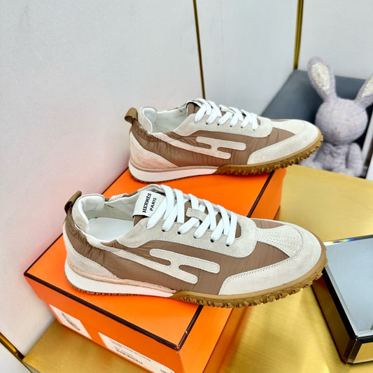 JET SNEAKER IN KHAKI MIX MEDIUM BROWN SUEDE - 35