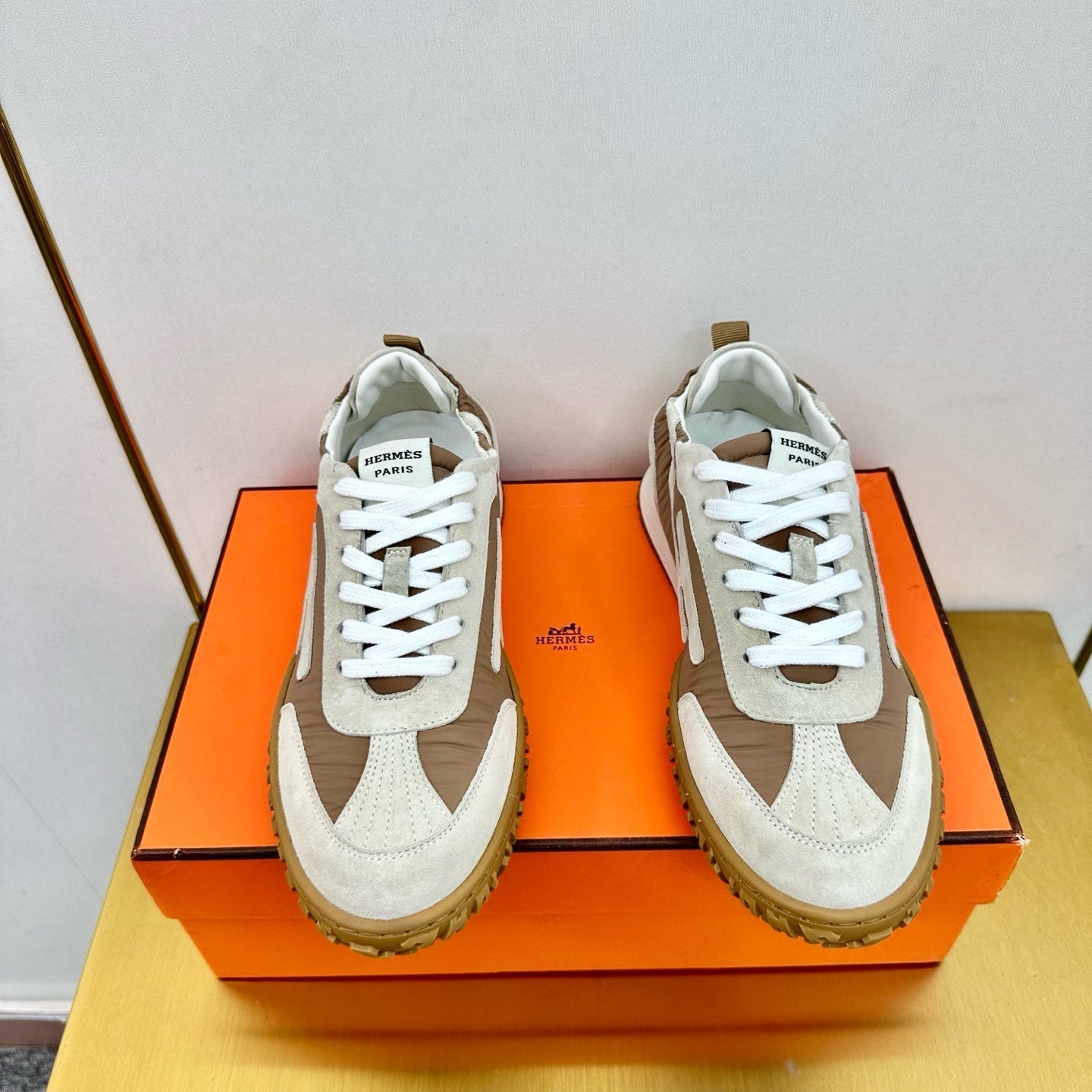 JET SNEAKER IN KHAKI MIX MEDIUM BROWN SUEDE - 35