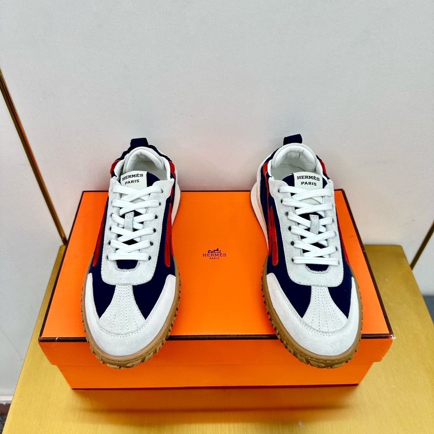 JET SNEAKER IN WHITE MIX NAVY BLUE SUEDE - 35