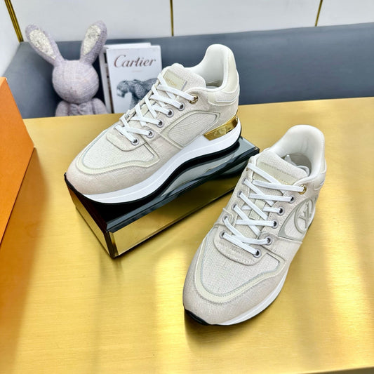 NEO RUN AWAY SNEAKER IN PASTEL GRAY FABRIC - 35