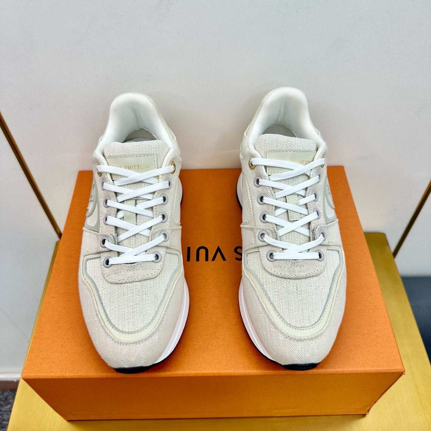 NEO RUN AWAY SNEAKER IN PASTEL GRAY FABRIC - 35
