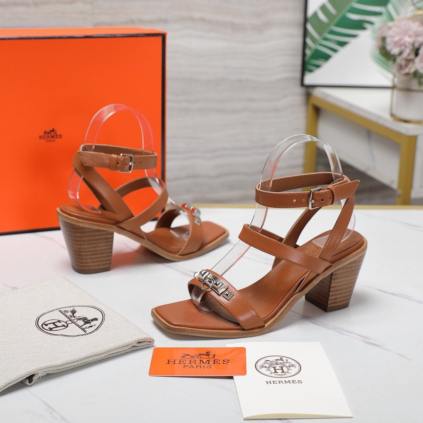 IVRESSE 65 SANDAL CARAMEL CALFSKIN - 35