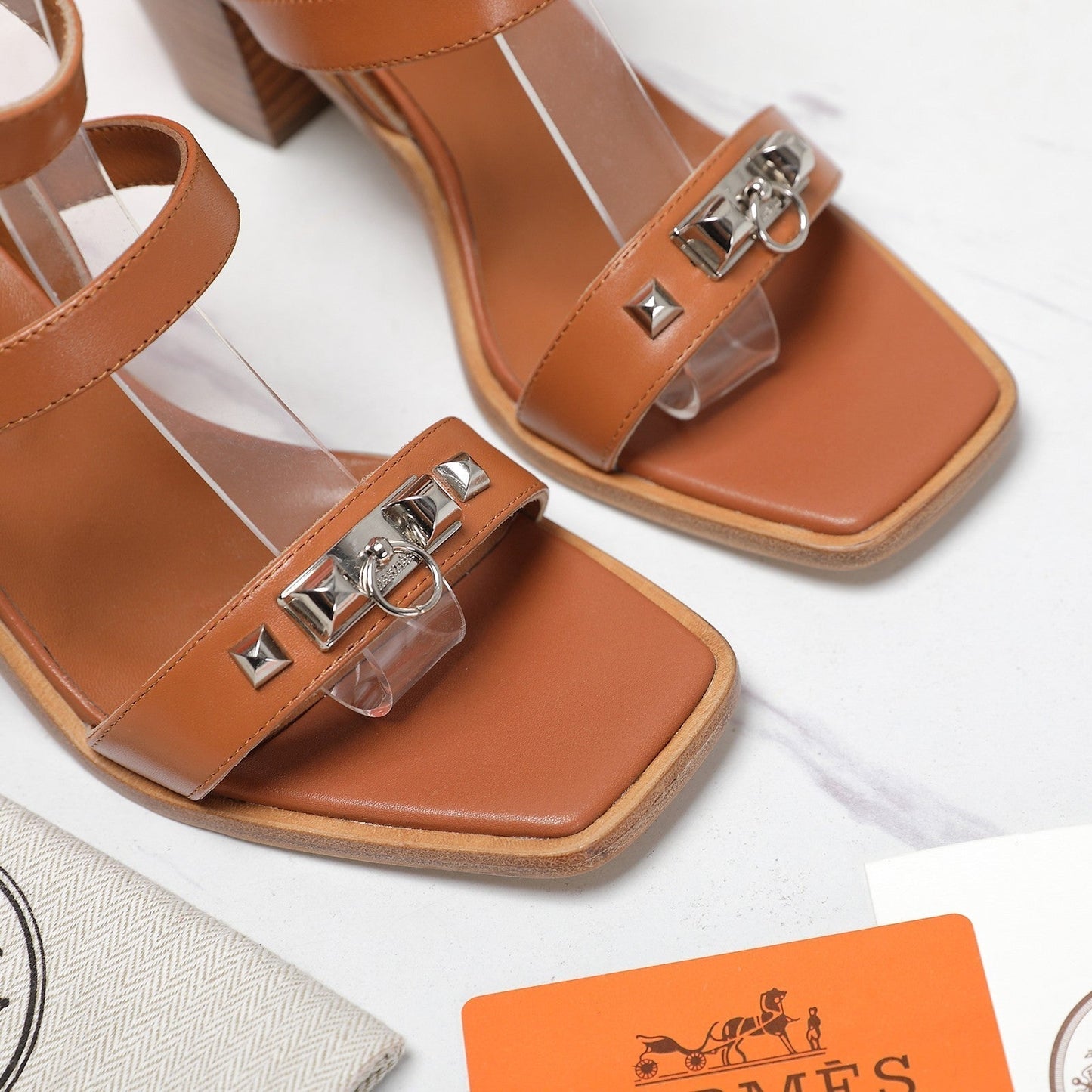 IVRESSE 65 SANDAL CARAMEL CALFSKIN - 35