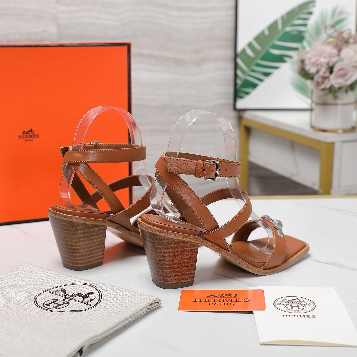 IVRESSE 65 SANDAL CARAMEL CALFSKIN - 35